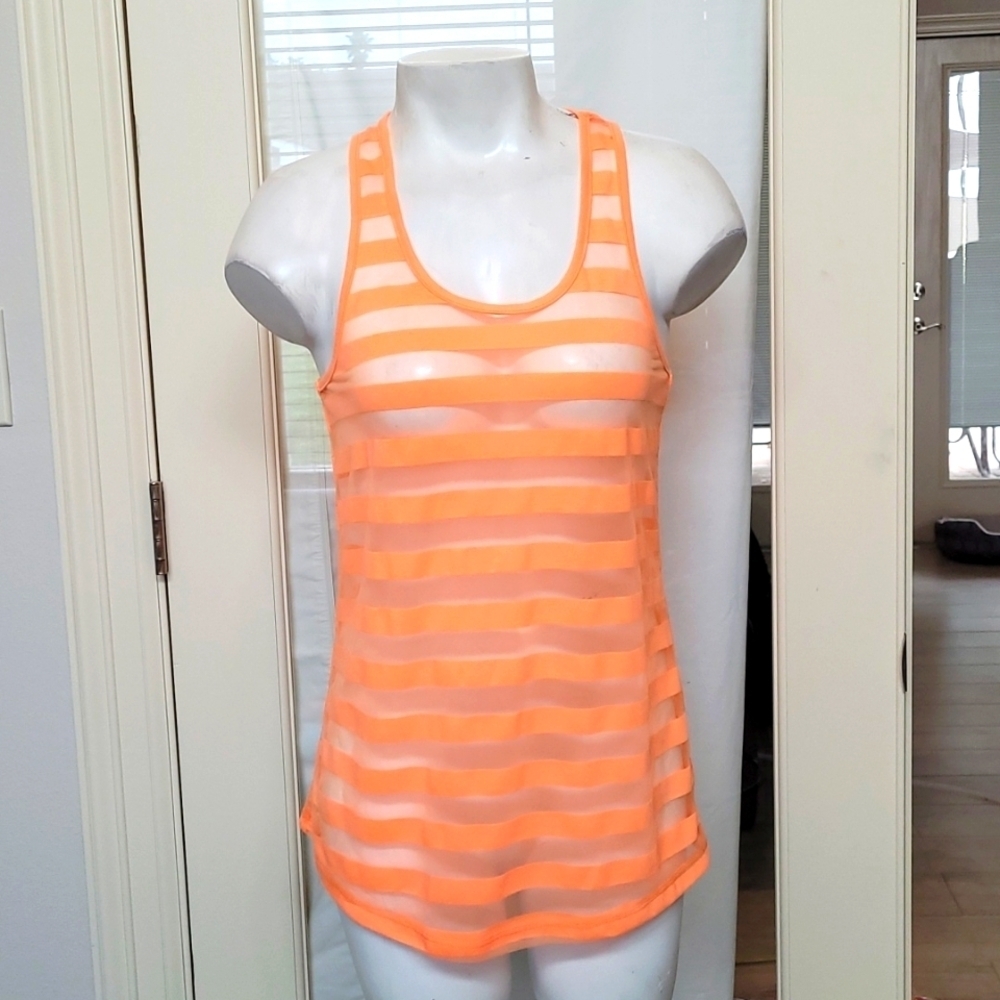 Dots Orange Striped Tank Top
